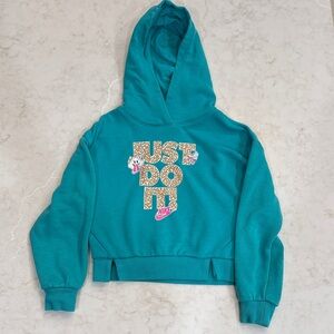 Nike Kids Teal Hoodie with Gold Accents